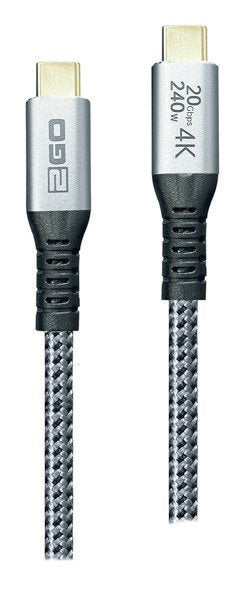 2GO Cable 797515 USB 3.2 Gen 2X2 2M USB C Silver — image 1