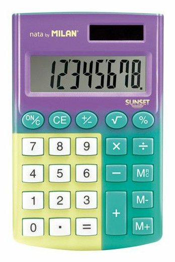 Milan Calculator Pocket Sunset 8 Digitos Turquesa-amarillo Blister