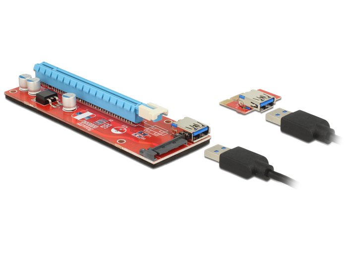 Delock 41423 Card Pci Express X1 X16 With USB Cable 60CM
