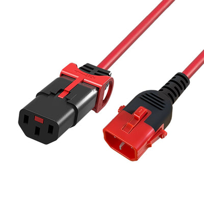 Powercord C13 IEC Lock + - C14 IEC Lock Dual Locking Red 3M, PC3617 — image 1