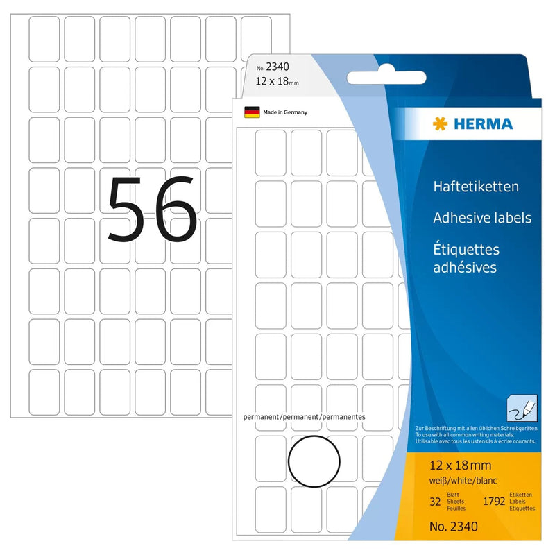 Herma Labels Multiusos Paper White 12X18 Mm Matte 1792 Pieces