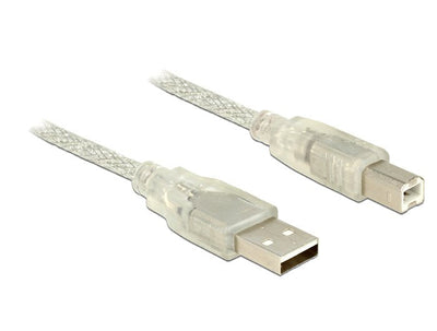 Delock USB Cable 2.0 Tipo-a Male USB 2.0 Tipo-b Male 3M Transparent — image 1