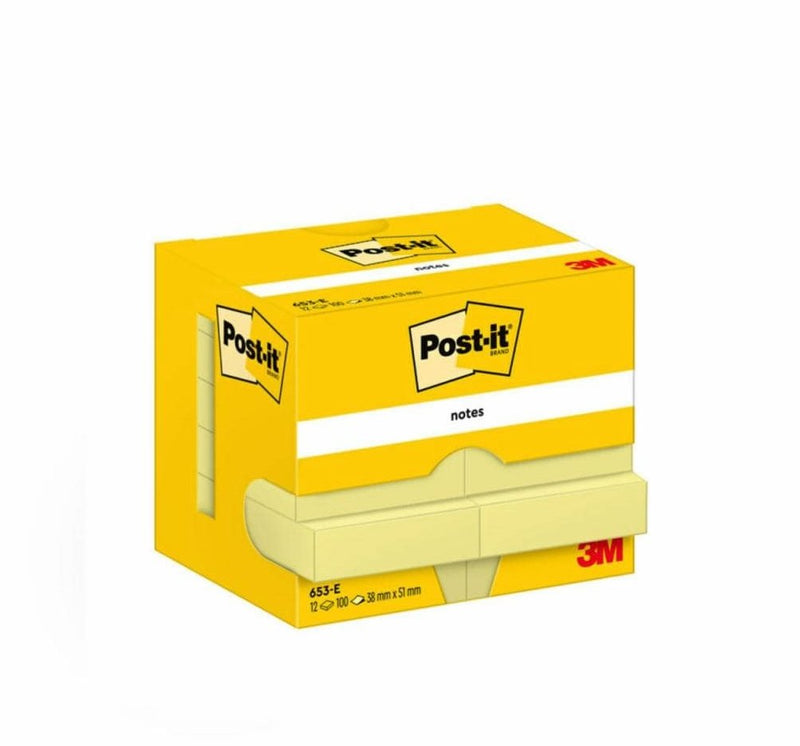 Post-it Pack 12 Blocs Notas Adhesivas 38X51MM 100H Yellow