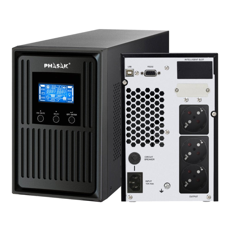 UPS Online Conqueror Pro 1000VA Online LCD 1000VA-900W 3 Salidas Formato Tower