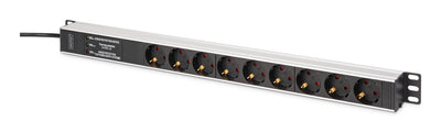 Digitus DN-95438 Unit Distribución Energía (pdu) 9 Salidas AC 1U Black Silver — image 1