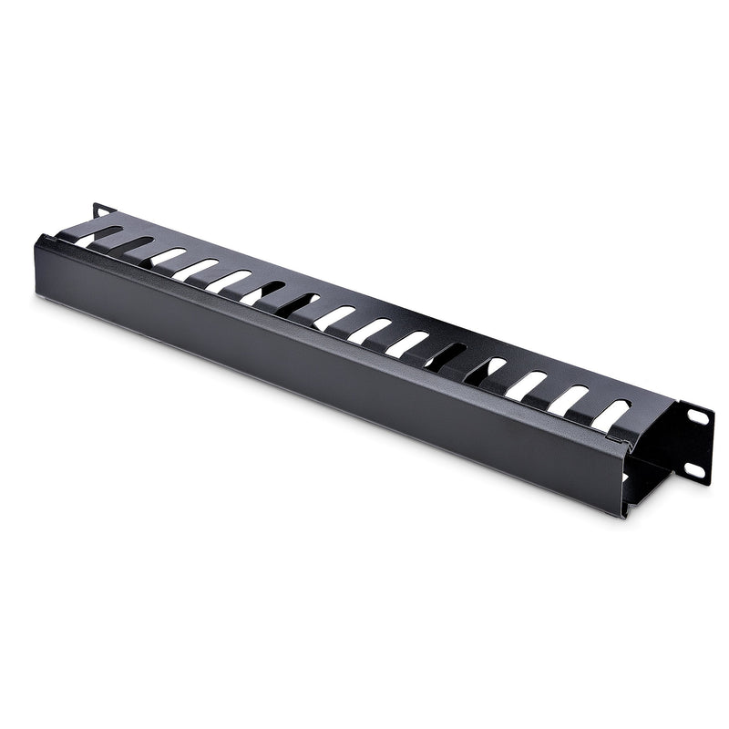StarTech.com Panel Canaleta Horizontal 1U With Cover Gestión Cableado Racks And Perforaciones Laterales (finge