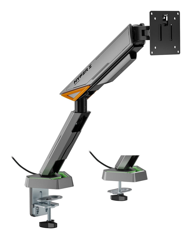 Aisens Desk Mount RGB Gaming Contrapeso Rotating And Tilt Monitor/TV 16KG (3 Pivots 1 Arm 17-49, Negro-gr