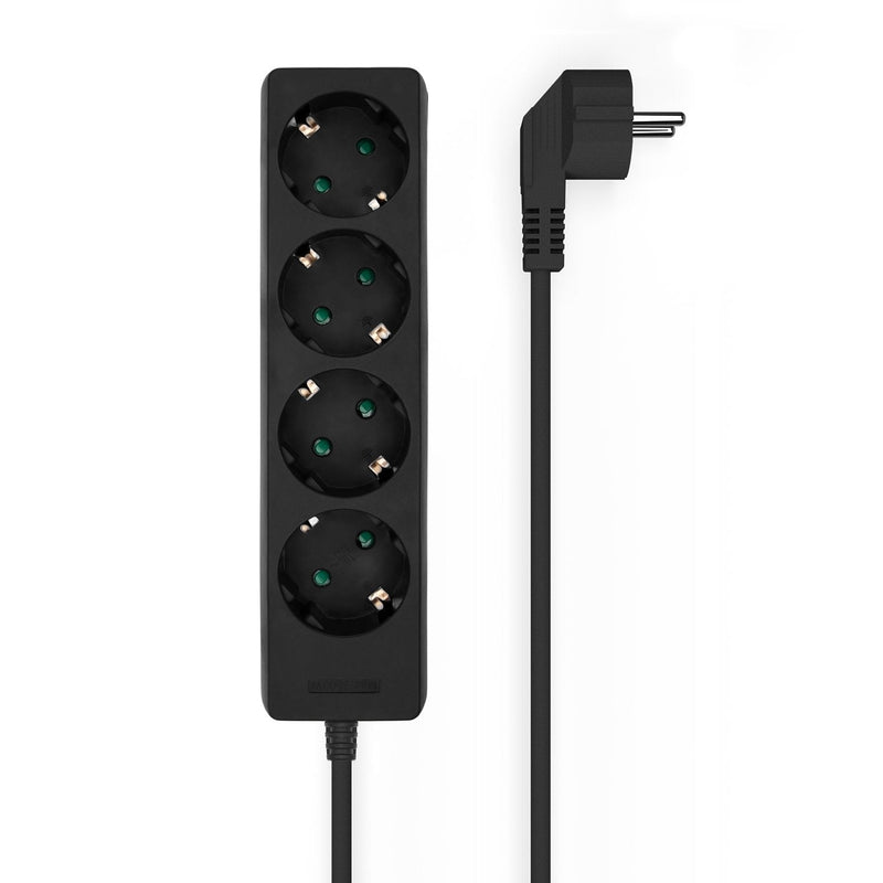 Aisens Power Strip Multiple 4 Sockets With Cable 3×1.5MM2 - 1.40M - Black