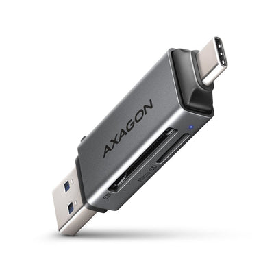 Axagon Cre-dac USB-C + USB-A 5Gbps Mini Card Reader 2-SLOT & Lun SD/microSD Reader Card USB 3.0 Type-a/Type-c — image 1