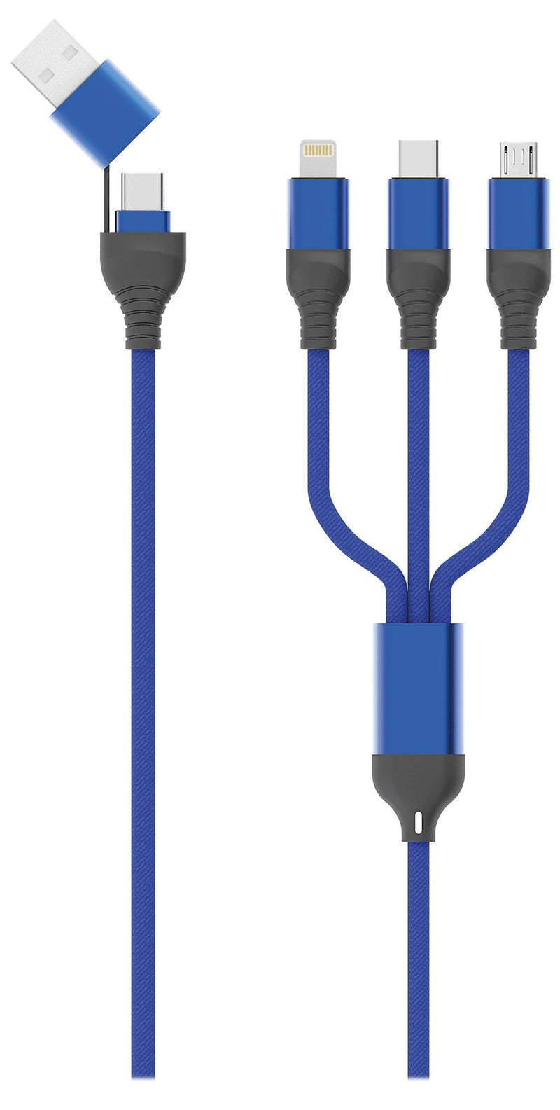 2GO Cable USB / Type C All In One Blue 120CM