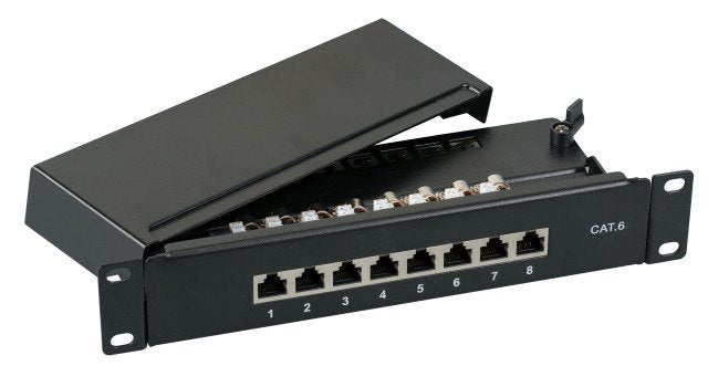 Efb Mini-patchpanel STP 8x RJ45 CAT.6, 10 1HE, RAL7035 Grey