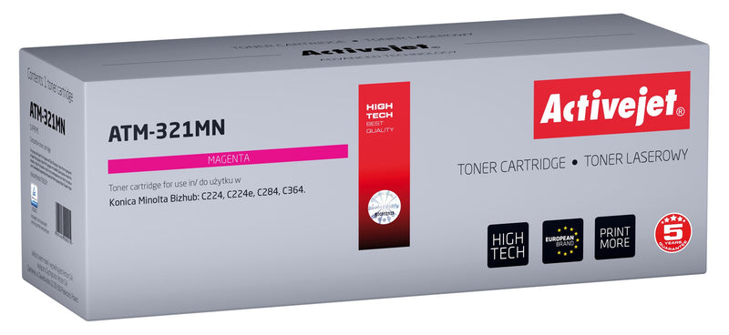 Activejet Toner ATM-321MN (reemplazo Konica Minolta TN321M - Supreme - 25,000 Páginas - Magenta