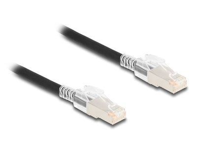Delock 80257 Network Cable RJ45 CAT.6A S/FTP With Set Of Clips Security 3M, Black — image 1