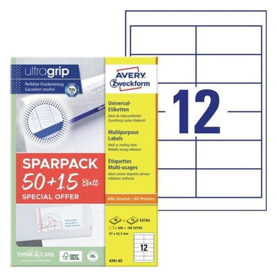Avery Zweckform Labels 97,0 X 42,3MM, White — image 1