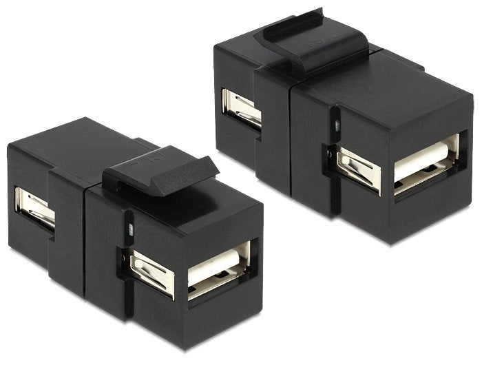 Delock Keystone USB2.0A Female USB2.0A Female Black