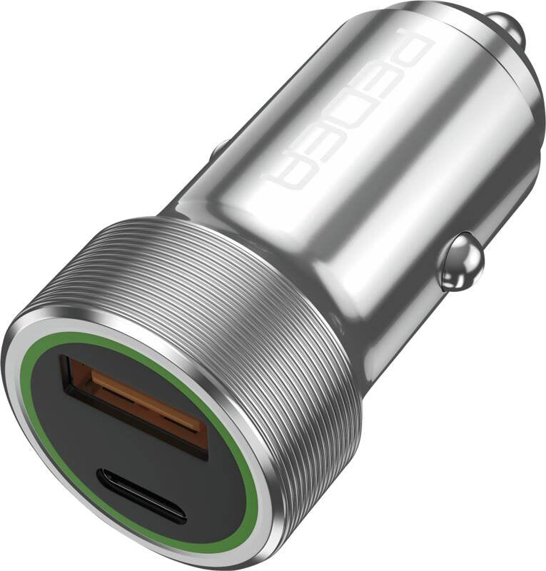 Pedea 20W USB-C (pd) Kfz- Fast Charger 12 24V - 2-PORTS Múltiple Handy-cargador With USB-C And Usb-a, Silver