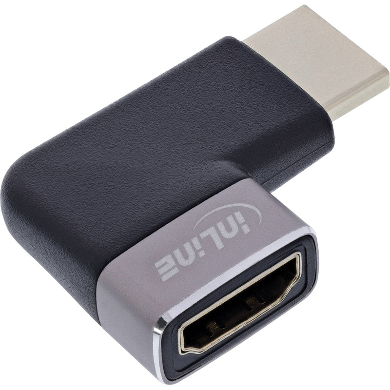Inline® HDMI Adapter, HDMI a Plug / Socket 90° Right, 8K UHD