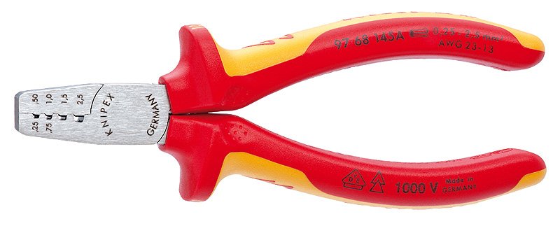 Knipex Pliers Engarzar 97 68 145A (para Punteras Cable 0,25 - 2,5MM², Vde)