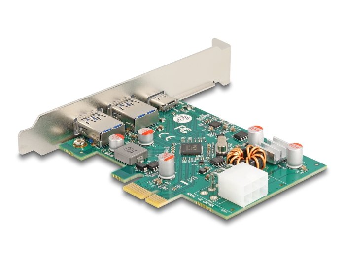 Delock 90229 Card Pci Express X1 a 1 X External USB Type-c™ Female Pd 30W + 2 X USB External Tipo-a Female USB