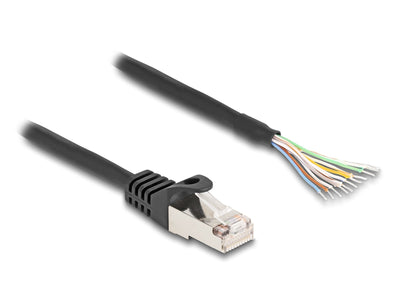 Delock 80207 Cable RJ50 Male a Extremos Abiertos S/FTP 3M Black — image 1