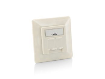 Equip Roseta CAT.6A 2x RJ45 Ral 9010 — image 1