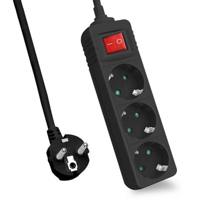 Helos Power Strip Classic, 3 Sockets Black 1,5M, With Switch — image 1