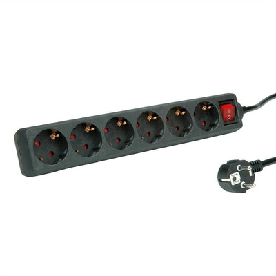 Roline 6-VÍAS Power Strip Plugs With Switch Black 1,5M — image 1