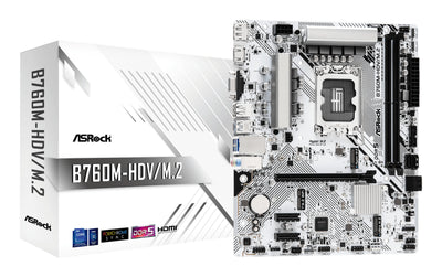 Asrock Motherboard B760M-HDV M.2 MATX LGA1700 2XDDR5 1XPCIE 4.0 X16 LAN 1GB S — image 1