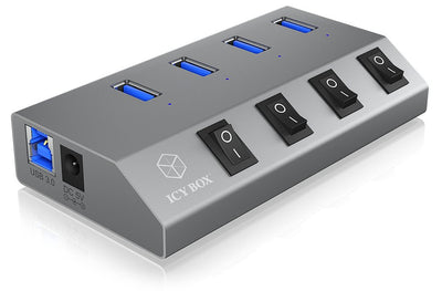 Icy Box USB 3.0 Hub 4 Ports Icy Box IB-HUB1405, Hub + Charger — image 1