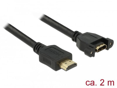 Delock HDMI Cable a Male HDMI a Female Am Einbau 4K 30 HZ 2M — image 1