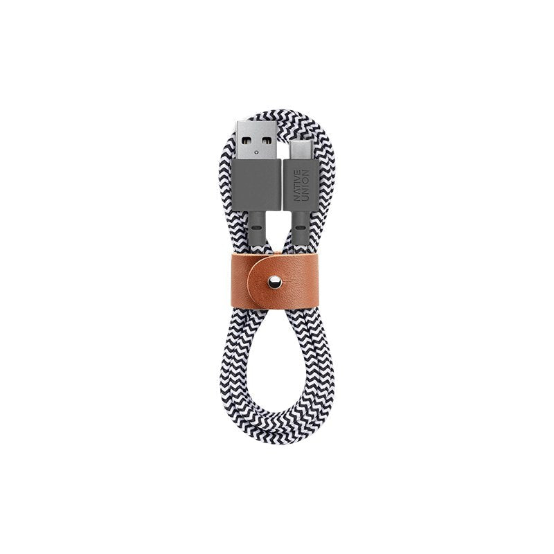 Native Union Belt-ac-zeb-np USB Cable 1,2M USB a USB C Black White