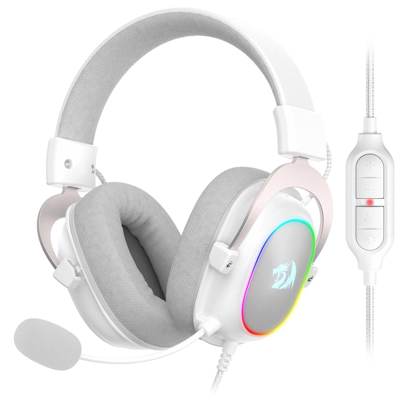 Redragon Zeus X Headphone Gaming RGB Virtual 7.1 USB Microphone White