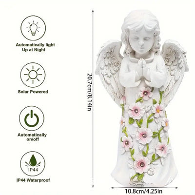 Resin Garden Angel Wings Solar Light