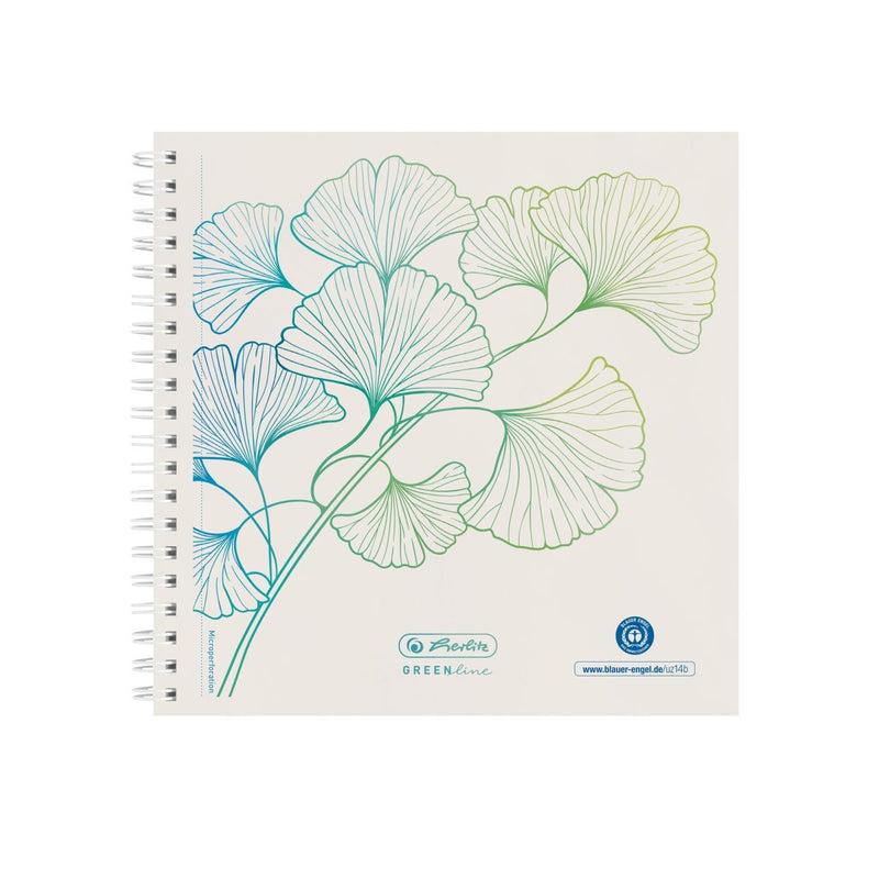 Herlitz Notebook Espiral 14,8X14,8 100 Hojas Puntos Greenlineginkg