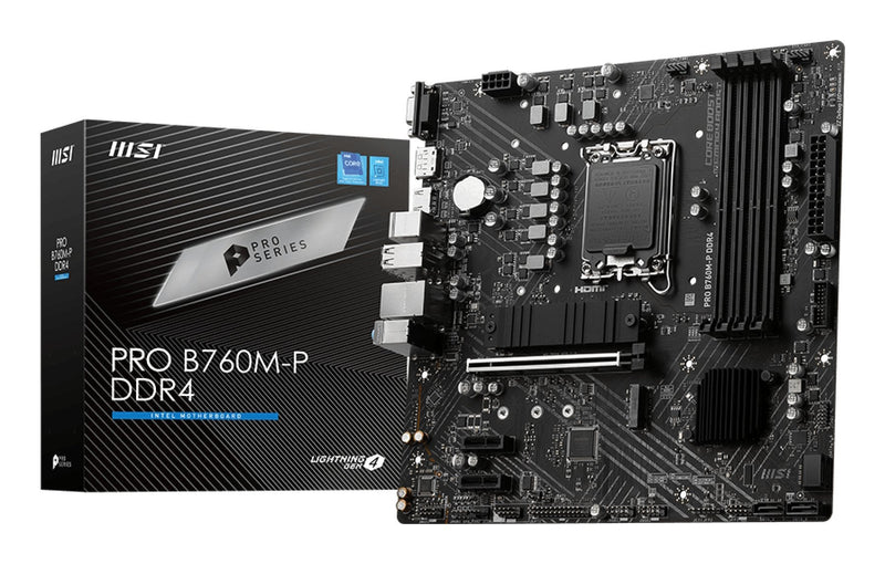 MSI Motherboard Pro B760M-P DDR4 Intel B760 Lga 1700 microATX