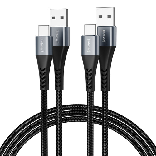 Intenso USB-A/USB-C Cable A60C Nylon 2M Black Double Pack — image 1