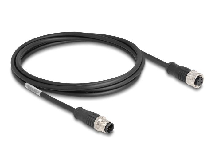 Delock 80845 Cable M12 Codificado D 4 Pin Male a Female Pvc 2M