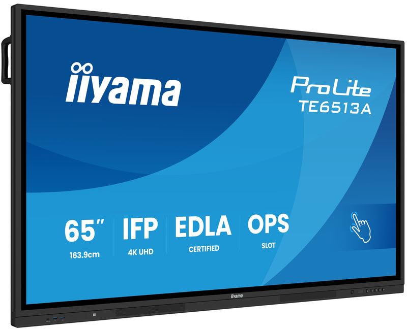 Screen Interactive 65 Edla, Android 14, 8/128GB UHD Ips, Mm 2X 20W + 20W Subwr, 2x Hdmi, Dp, 2x Usb-c, 450CD/M