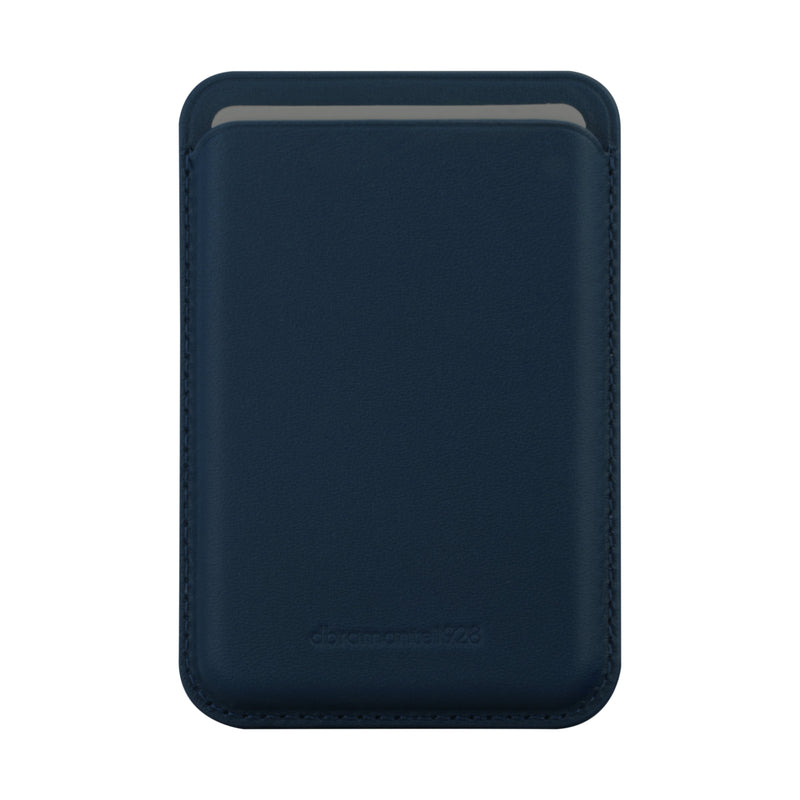 DBRAMANTE1928 Billetera Phone Mobile Phone / Card Crédito Compatibilidad With Magsafe Leather Grano Entero Blu