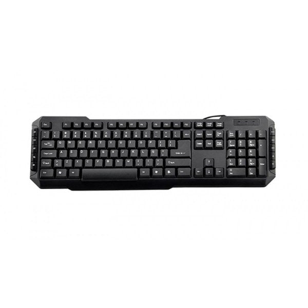 3GO Keyboard Spanish KB Drile Multimedia Menbrana USB - 105 Keys + 10 Multimedia - Colour Black