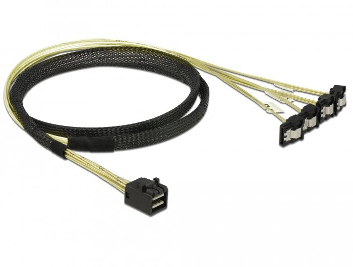 Delock 85685 Cable Mini Sas HD SFF-8643 4 X SATA 7 Pines Female With Ángulo 90° 1M