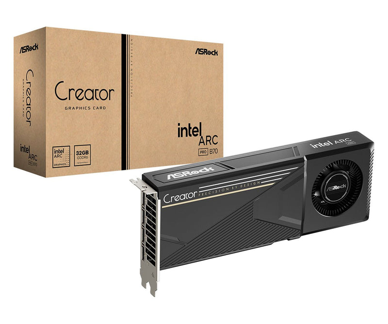 Asrock Graphics Card Intel Arc Pro B70 Creator 32GB DDR6 HDMI 3XDP