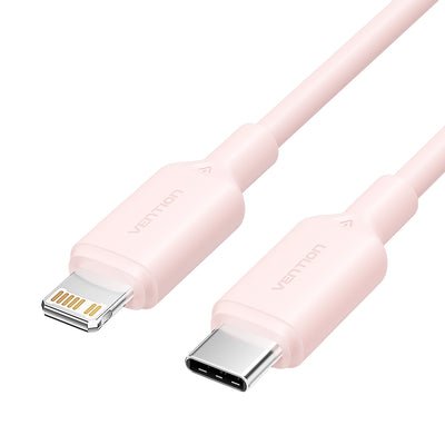 Vention USB Cable 2.0 Type-c Lightning Lakph USB Type-c Male Lightning Male Up To 27W 480Mbps 2M Pink