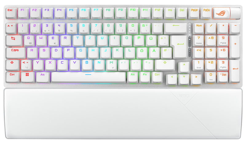 ASUS Teclado German Rog Strix Scope Ii 96 Inalámbrico USB + RF Inalámbrico + Bluetooth Qwertz Blanco