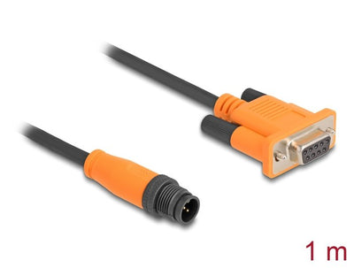 Delock 66745 M12 Can Cable Adapter Codificación a 5 Pin Male a D-sub 9 Female 1M — image 1