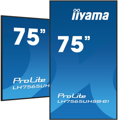 Iiyama LH7565UHSB-B1 Screen Señalización Design Quiosco 189,2CM (74.5) LED Wi-Fi 800 Cd / M² 4K Ultra HD Black — image 1