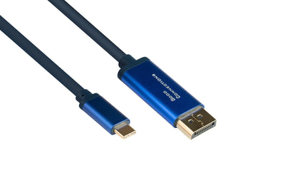 Alcasa 4812-CSF010B Adapter Cable Vídeo 1M USB Type-c DisplayPort Blue — image 1