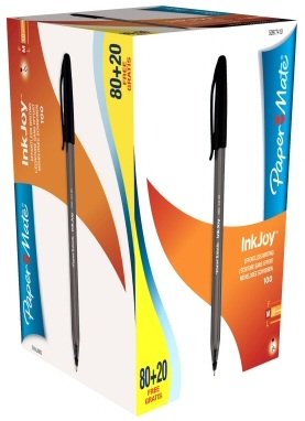 Paper Matte Inkjoy 100 Cap Pen Triangular Black Box Of 80 + 20