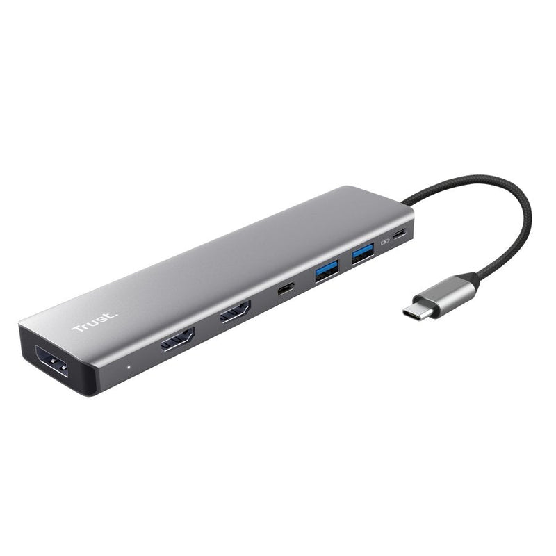 Trust Docking USB Type-c Dalyx 2x USB 2x HDMI 1x DISPLAYPORT 1x USB Type-c Pd Grey