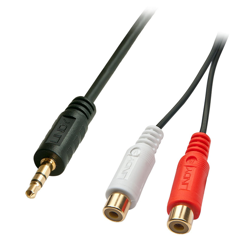 Lindy 35678 Cable Audio 0,25M 2 X Rca 3,5MM Black Red White